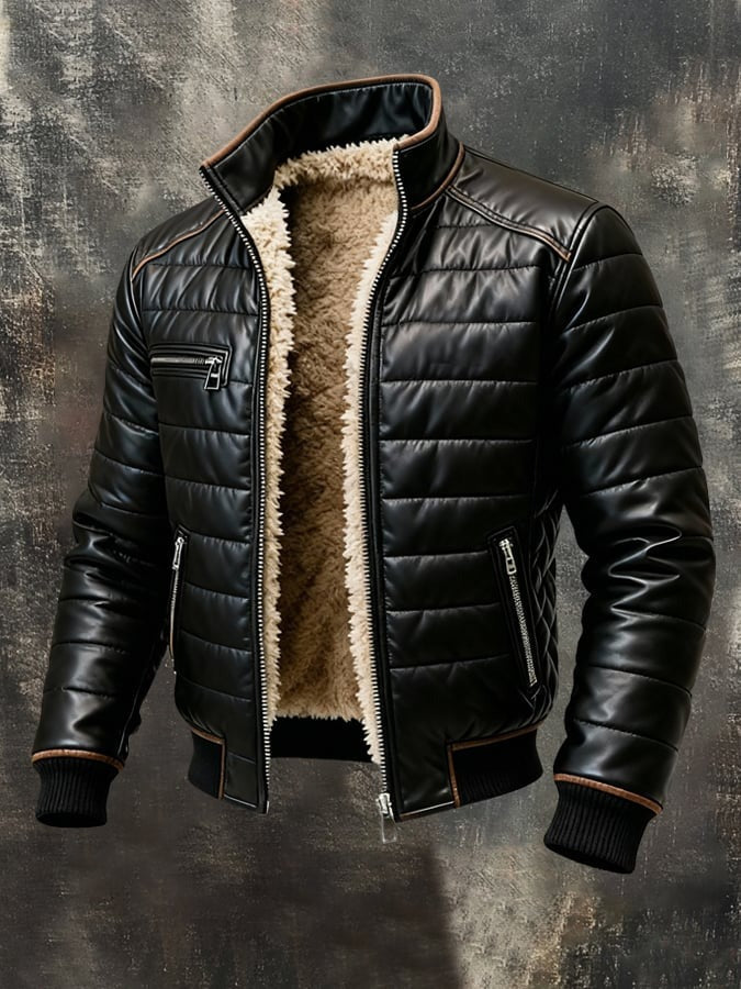 KINGSLEY AND ROW LONDON™ | Black Quilted Jacket Featuring Cozy Sherpa Lining