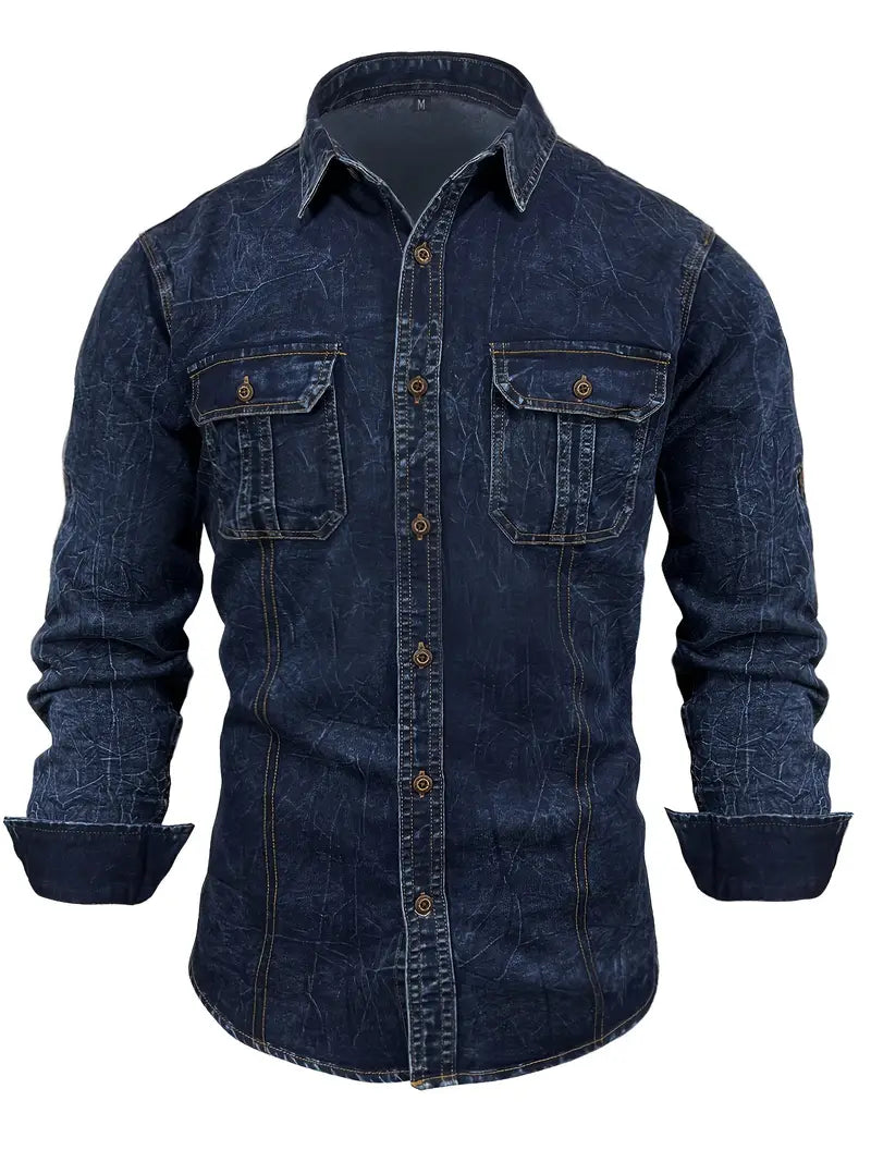 Angelo - Denim Shirt with Front Button Pockets