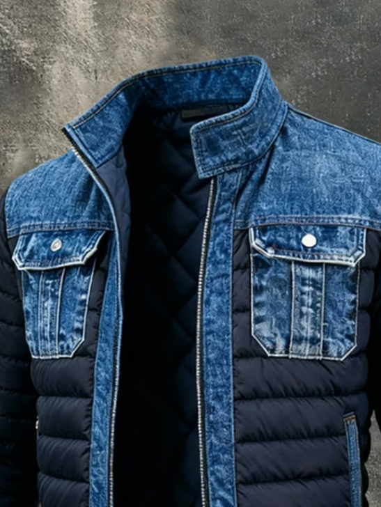 KINGSLEY AND ROW LONDON™ | QUILTED DENIM JACKET WITH HYBRID DESIGN