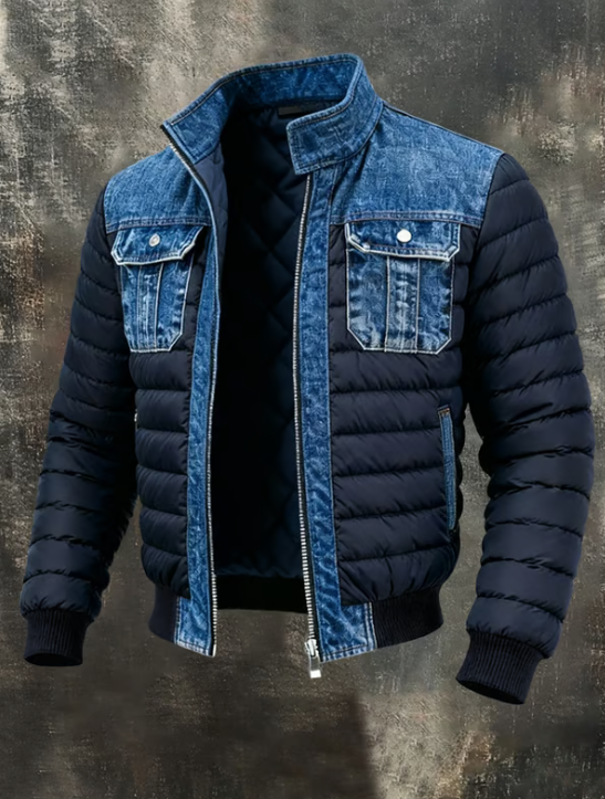 KINGSLEY AND ROW LONDON™ | QUILTED DENIM JACKET WITH HYBRID DESIGN