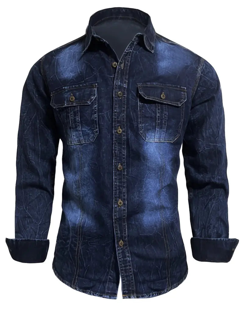 Angelo - Denim Shirt with Front Button Pockets