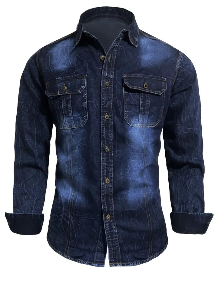 Angelo - Denim Shirt with Front Button Pockets
